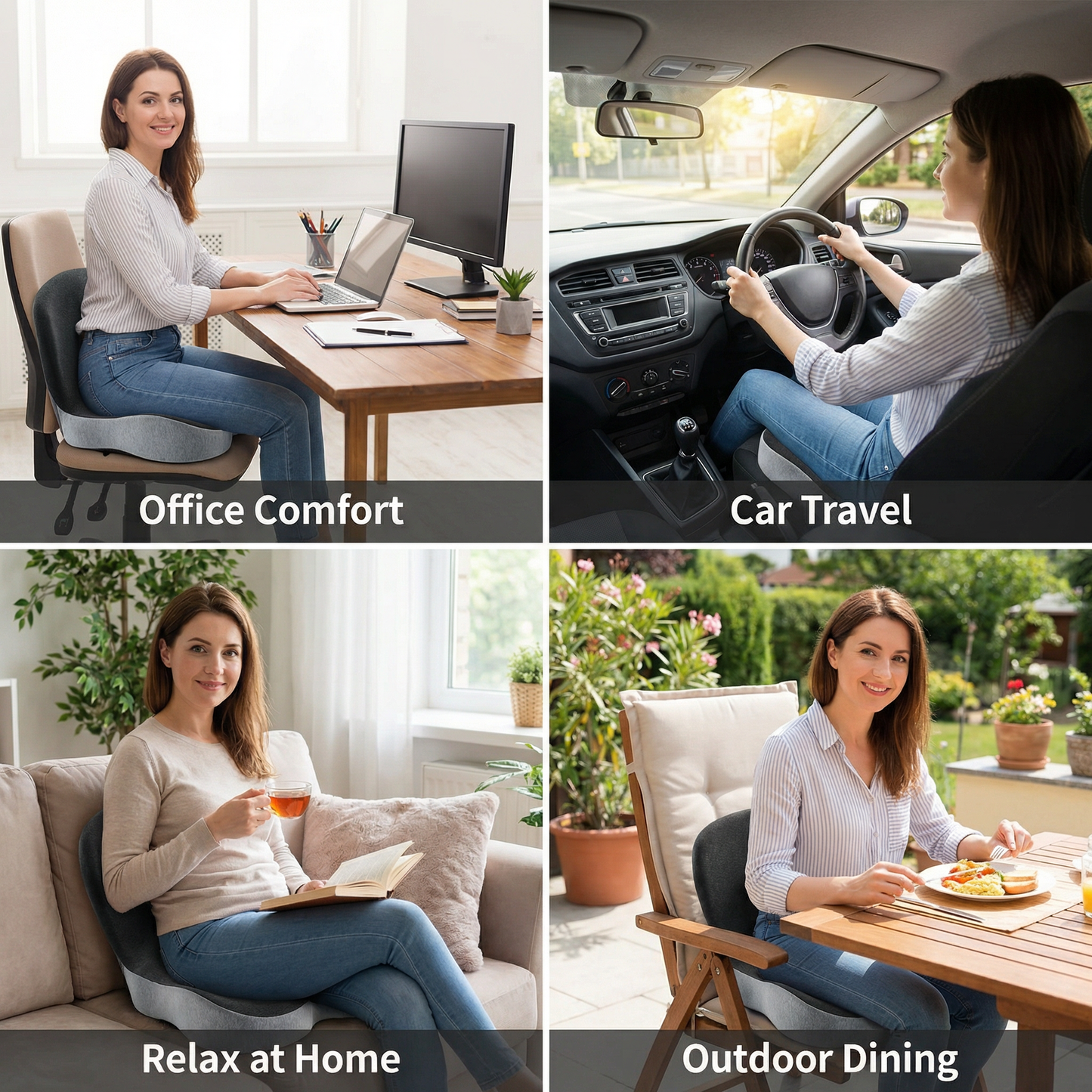 ComfortPlus Orthopaedic Seat Cushion with Pressure Relief Memory Foam