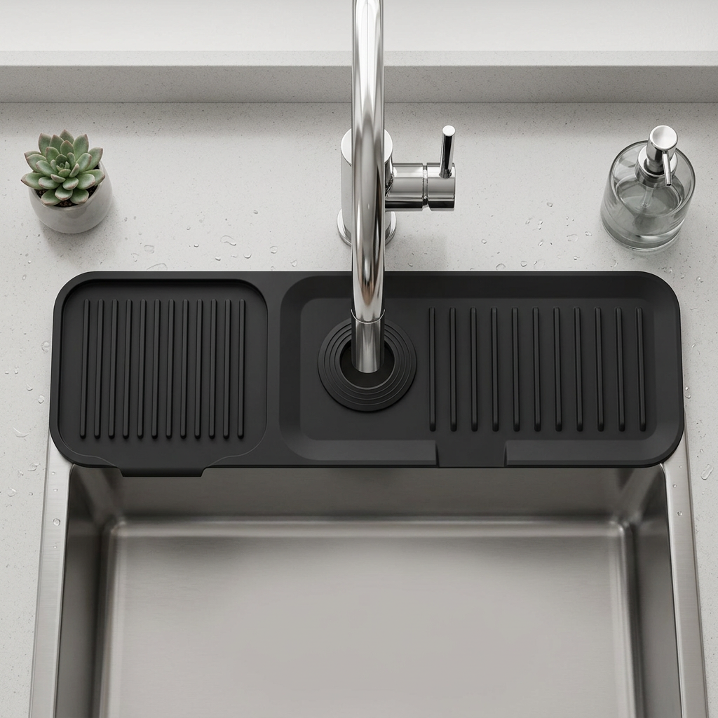 Silicone Faucet Splash Guard – Drip Mat for Sink & Basin