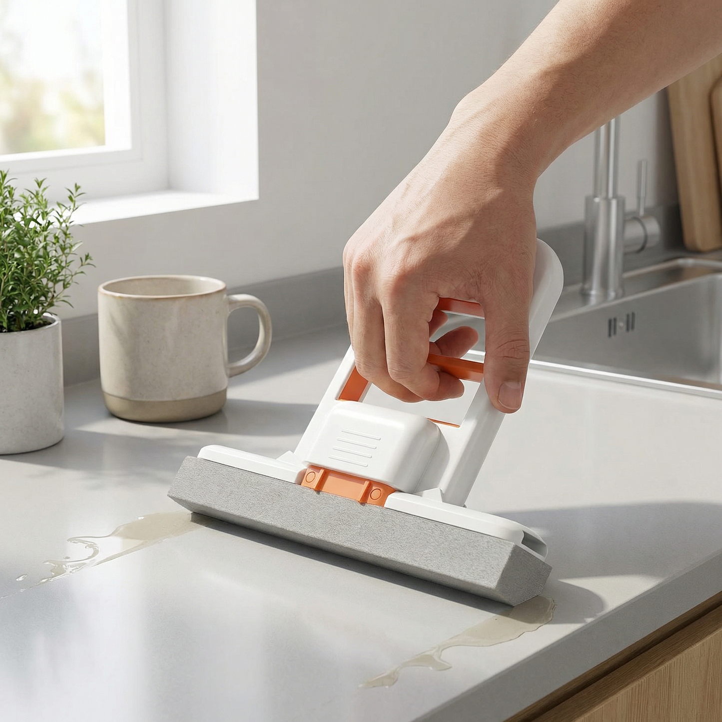 Hands-Free Mini Sponge Mop – Ultra-Absorbent All-Purpose Cleaning Mop for Kitchen, Bathroom & Car