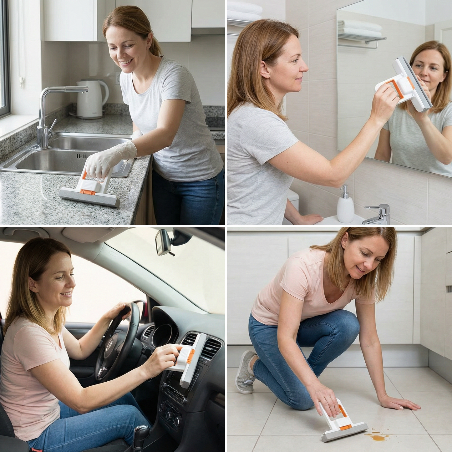 Hands-Free Mini Sponge Mop – Ultra-Absorbent All-Purpose Cleaning Mop for Kitchen, Bathroom & Car
