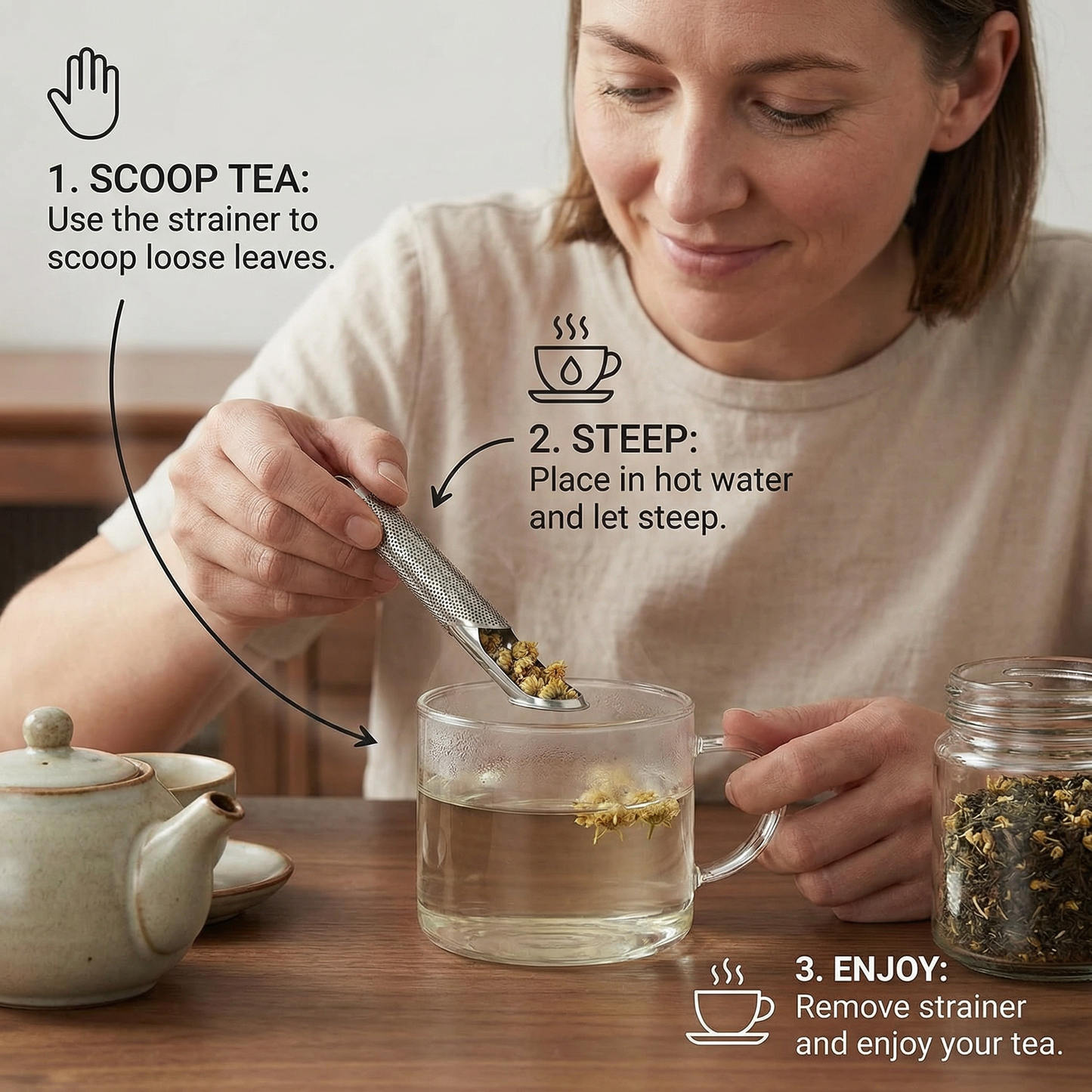 Practical and Handy Teaspoon Strainer