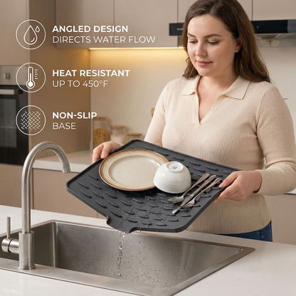 Angled Silicone Drip Mat – Heat Resistant and Non-Slip