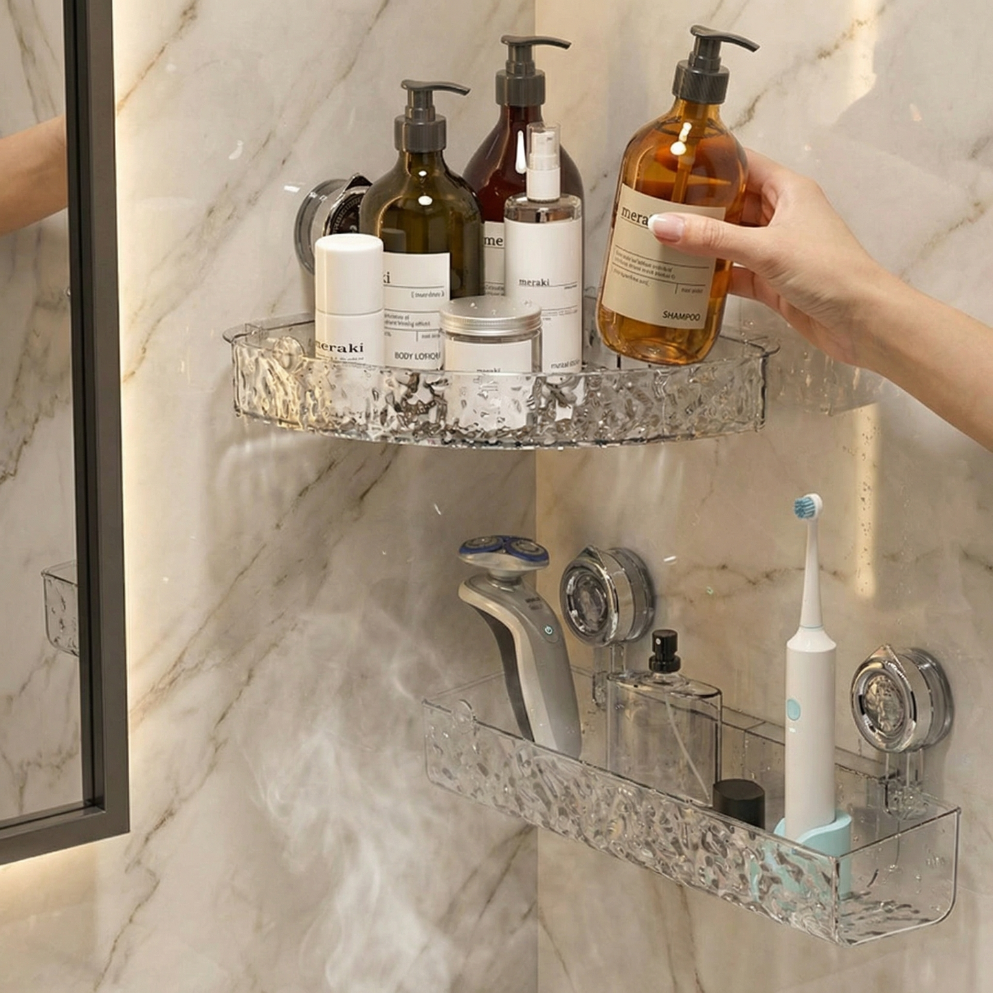 Bathroom Suction Cup Corner Shelf